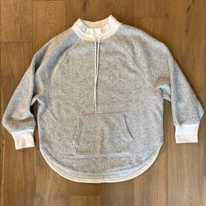LOFT Lou & Grey Gray and White Sweatshirt NWOT
